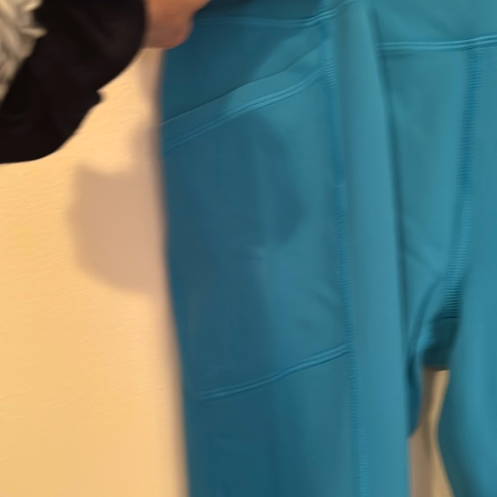 Women's RBX Blue Leggings, Side Cargo Pockets, L - Picture 4 of 5